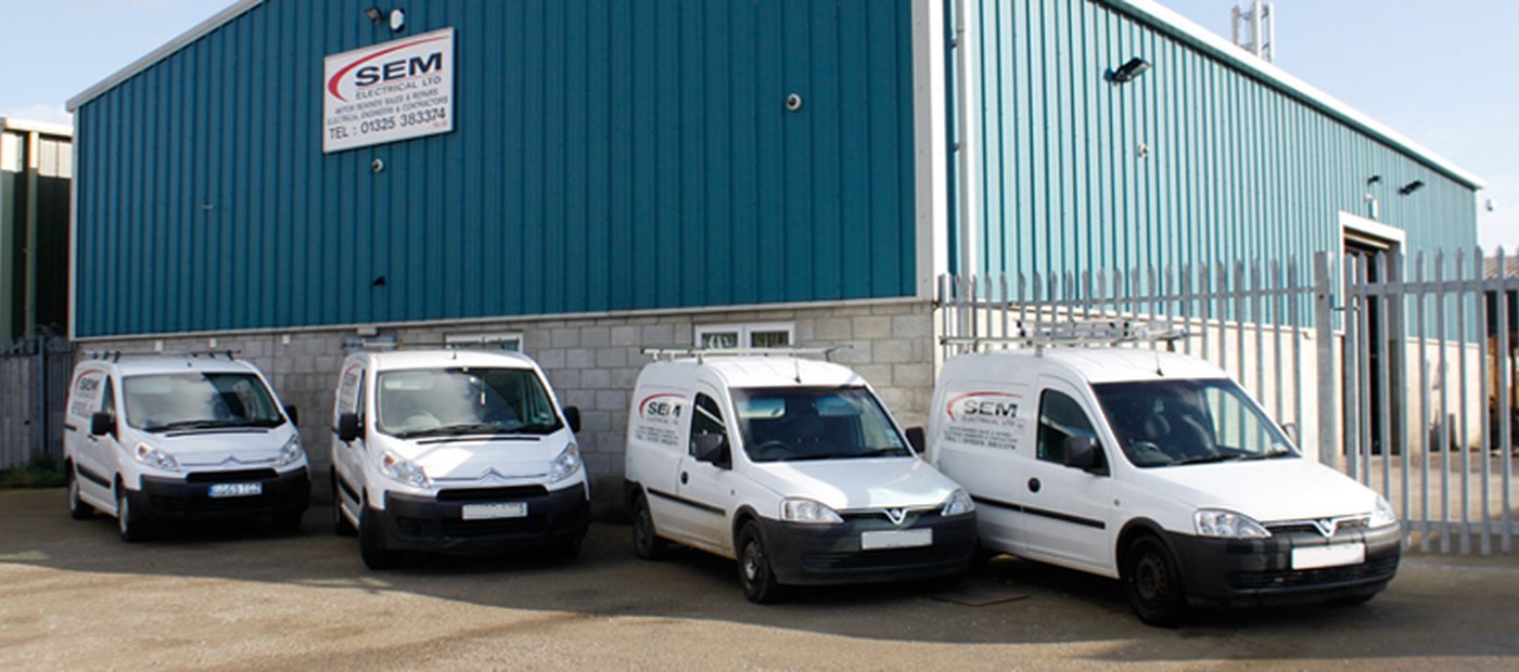 SEM Electrical vans outside the workshop