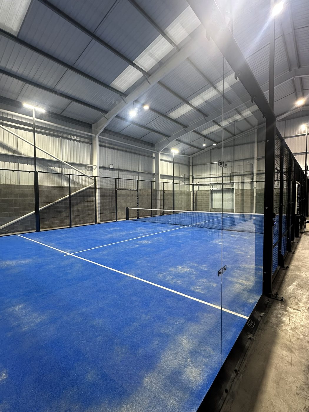 Commercial padel court lighting installation by SEM Electrical